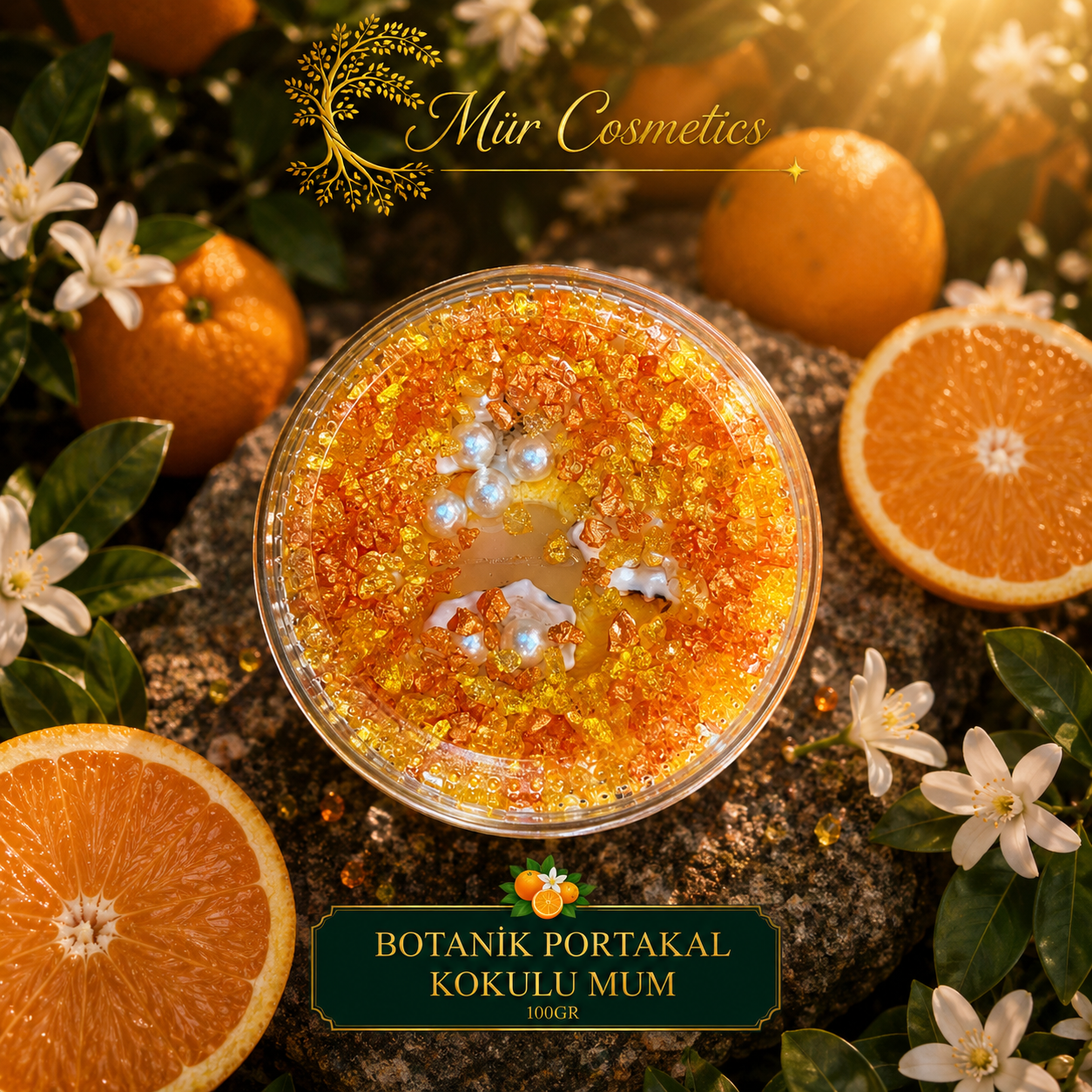Mür Botanik Portakal Kokulu Mum - 100 Gram