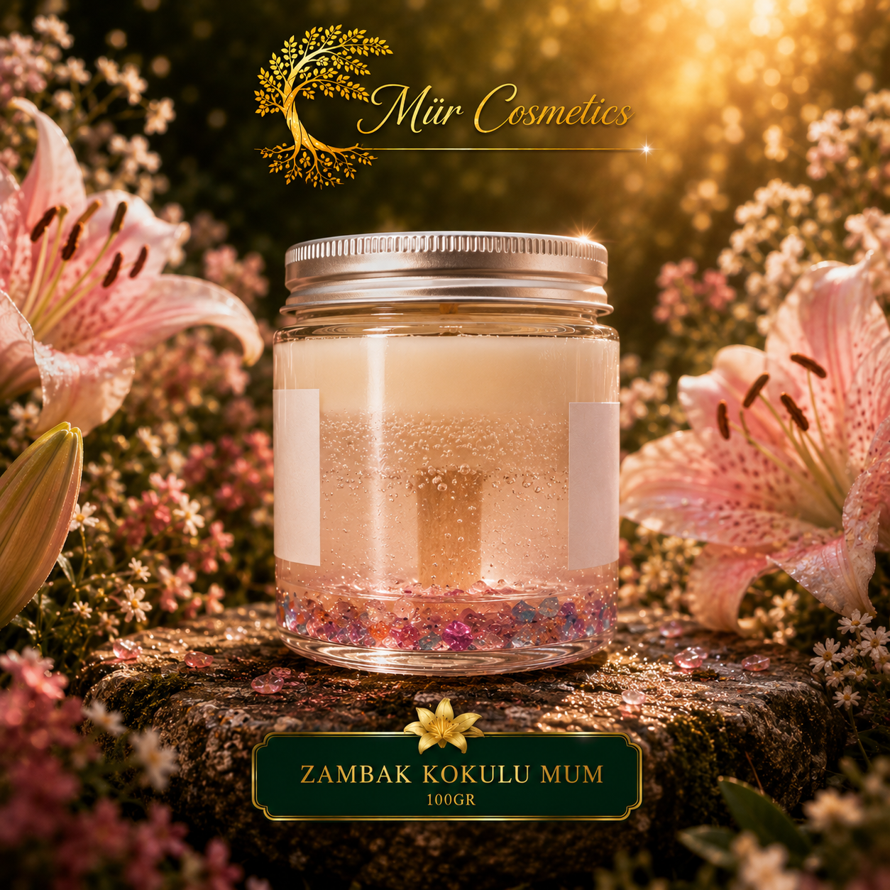 Mür Zambak Kokulu Mum - 100 Gram